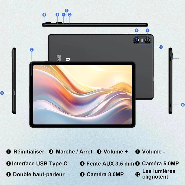 Планшет 10.1" Biegedy B22 6+14/128Gb 8 ядер Android 15 6000 mAh Черный (102177196) - Уценка - изображение 9