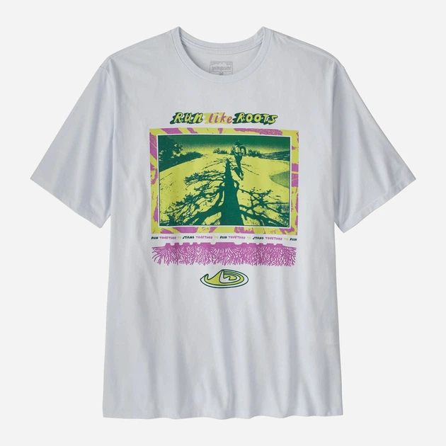 Футболка бавовняна довга чоловіча Patagonia M'S Run Like Roots Responsibili 37874 WHI XL Біла (800070352482) - зображення 4