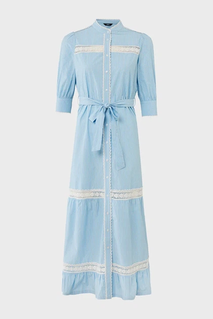 Жіноча блакитна сукня у смужку Striped lace dress Mexx 34 MF006301151W - Фото 4 Жіноча блакитна сукня у смужку Striped lace dress Mexx 34 MF006301151W - изображение 4