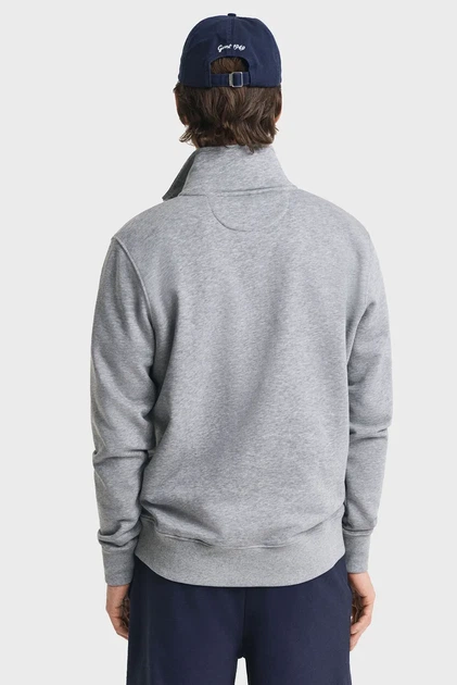 Чоловіча сіра спортивна кофта REG SHIELD HALF ZIP Gant XL 2008005 - Фото 3 Чоловіча сіра спортивна кофта REG SHIELD HALF ZIP Gant XL 2008005 - изображение 3