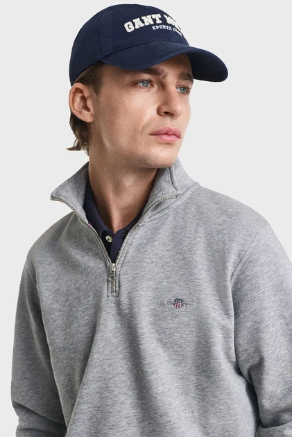Чоловіча сіра спортивна кофта REG SHIELD HALF ZIP Gant XL 2008005 - Фото 4 Чоловіча сіра спортивна кофта REG SHIELD HALF ZIP Gant XL 2008005 - изображение 4