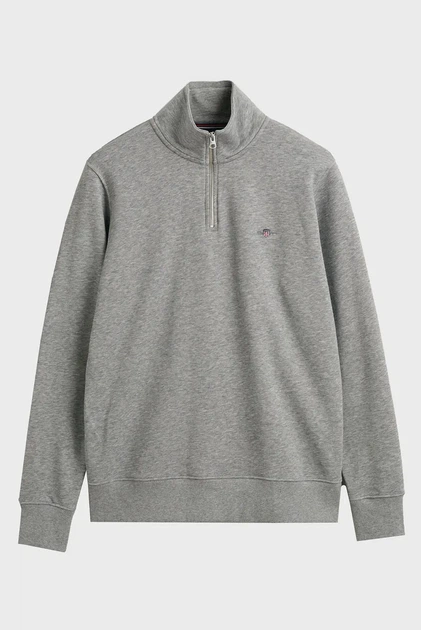Чоловіча сіра спортивна кофта REG SHIELD HALF ZIP Gant XL 2008005 - Фото 5 Чоловіча сіра спортивна кофта REG SHIELD HALF ZIP Gant XL 2008005 - изображение 5