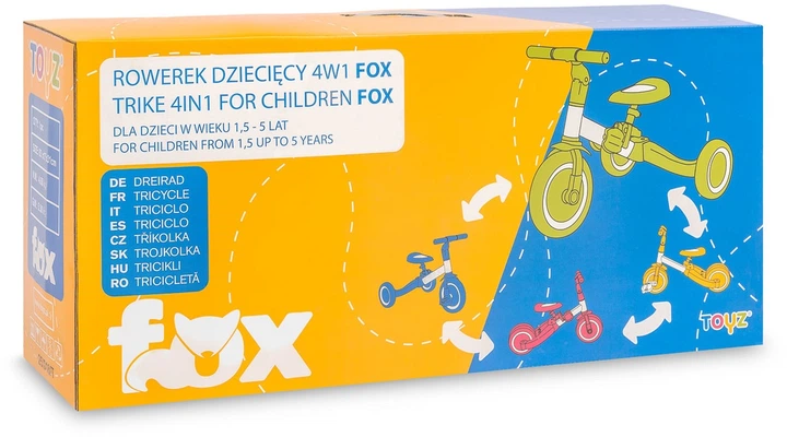 Rowerek trójkołowy Toyz Fox 4 w 1 Pomarańczowy (5903076322289) - obraz 4