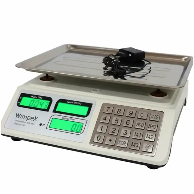Весы торговые электронные до 50 кг с аккумулятором и адаптером Wimpex WX-5004 размер платформы 25х35 см - Фото 1 Весы торговые электронные до 50 кг с аккумулятором и адаптером Wimpex WX-5004 размер платформы 25х35 см - изображение 1