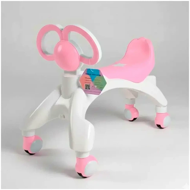 Ходунки-беговел BABY WALKER 4 колеса рожеві для малюків від 9 місяців з регульованою висотою та зручними ручками - Фото 2 Ходунки-беговел BABY WALKER 4 колеса рожеві для малюків від 9 місяців з регульованою висотою та зручними ручками - зображення 2