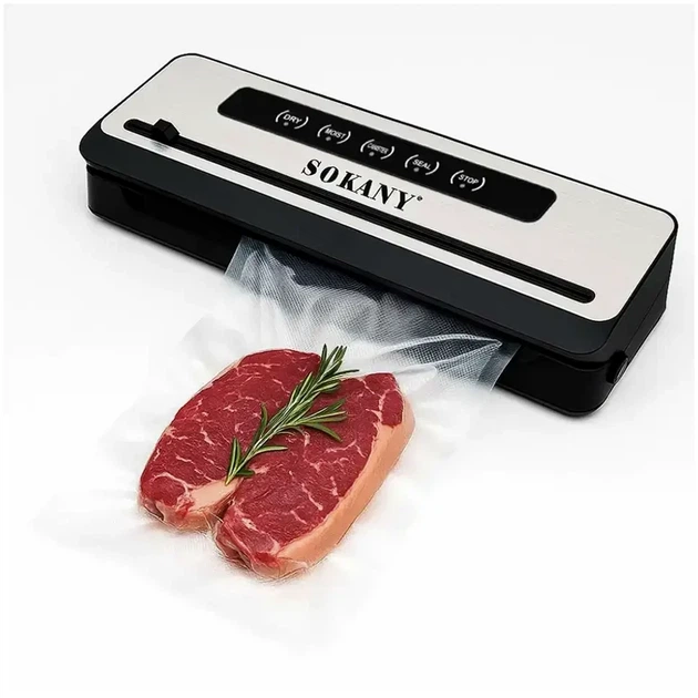 Вакуумный упаковщик 200Вт 40,5х11х20 см для продуктов SK-13076 из нержавеющей стали - изображение 8