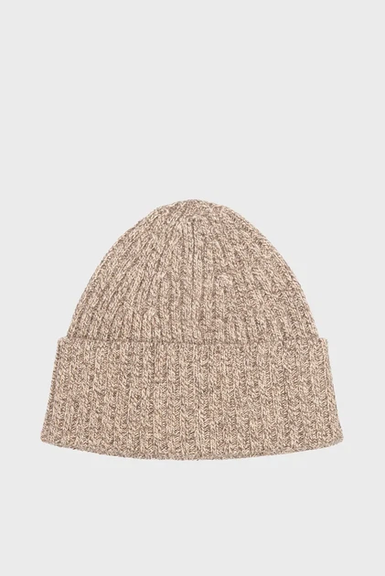 Чоловіча бежева вовняна шапка WOOL BLEND MOULINE BEANIE Gant OS 9910045 - Фото 3 Чоловіча бежева вовняна шапка WOOL BLEND MOULINE BEANIE Gant OS 9910045 - изображение 3
