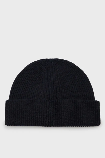 Чоловіча темно-синя вовняна шапка WOOL KNITTED BEANIE Gant OS 9911036 - изображение 3
