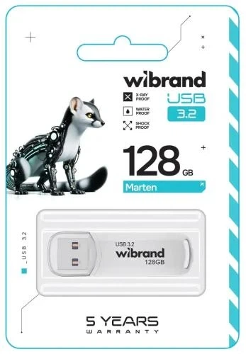 Флеш накопитель USB 128Gb Wibrand Marten, White, USB 3.2 Gen 1 (WI3.2/MA128P10W) - изображение 2