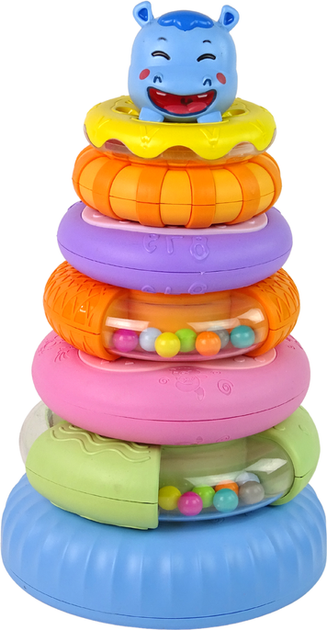 Пірамідка LEAN Toys Різнокольорові обручі 13480 (5905323217201) - зображення 2