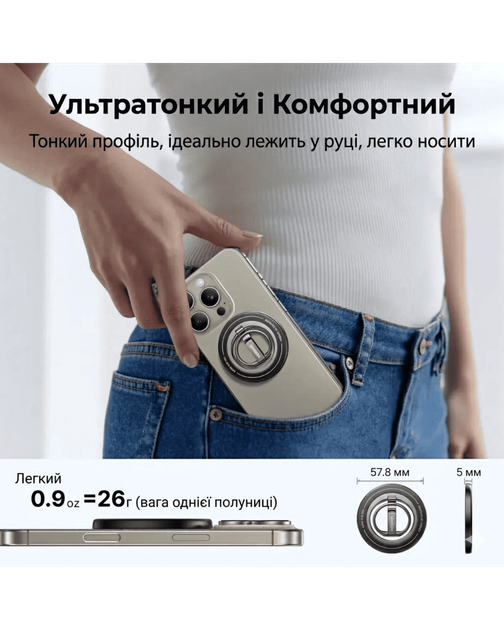 Магнитный держатель UGREEN LP945 для телефона двусторонний с вращением на 360° Grey (65819) - Фото 7 Магнитный держатель UGREEN LP945 для телефона двусторонний с вращением на 360° Grey (65819) - изображение 7