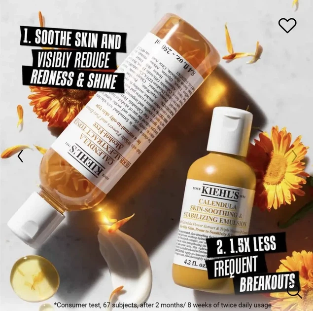 Заспокійлива емульсія з екстрактом календули для шкіри обличчя Kiehl's Calendula Skin-Soothing & Stabilizing 30 - Фото 7 Заспокійлива емульсія з екстрактом календули для шкіри обличчя Kiehl's Calendula Skin-Soothing & Stabilizing 30 - зображення 7