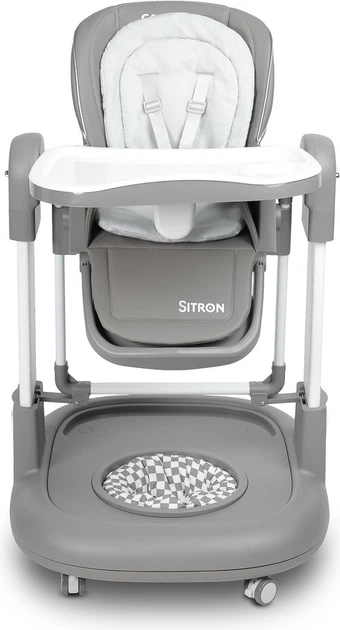Стільчик для годування Caretero Sitron 3 в 1 з функцією гойдалки та ходунків Сірий (5903076323316) - зображення 2