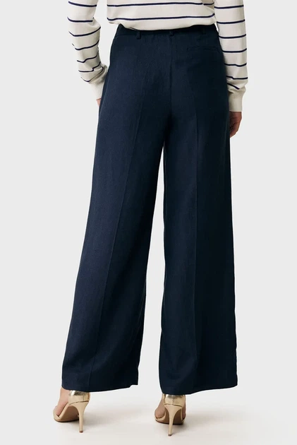 Жіночі темно-сині лляні брюки Wide leg linen pants Mexx 36 MF007000151W - изображение 3