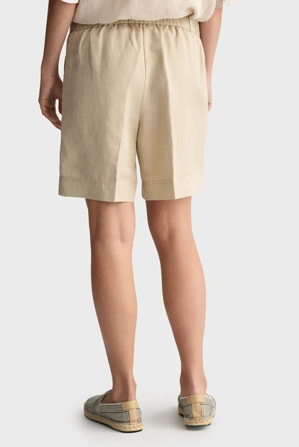 Жіночі бежеві лляні шорти REL LINEN BLEND PULL ON Gant 36 4020096 - изображение 3