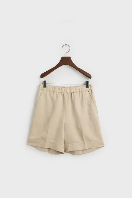 Жіночі бежеві лляні шорти REL LINEN BLEND PULL ON Gant 36 4020096 - изображение 6