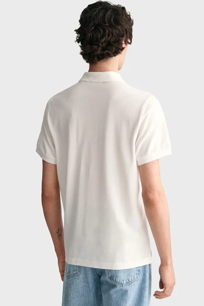 Чоловіче біле поло REG SHIELD SS PIQUE POLO Gant XL 2210 - зображення 3