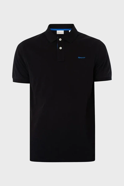 Чоловіче чорне поло REG CONTRAST PIQUE SS RUGGER Gant S 2062026 - изображение 5