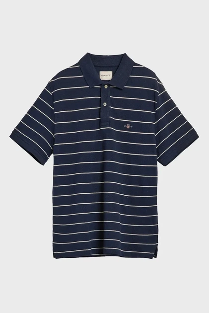 Чоловіче темно-синє поло у смужку STRIPED Gant L 2014026 - изображение 5