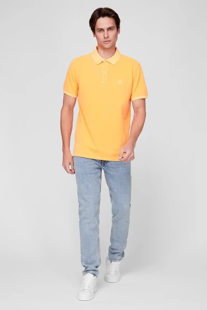 Чоловіче помаранчеве поло SUNFADED PIQUE Gant XL 2052028 - изображение 2
