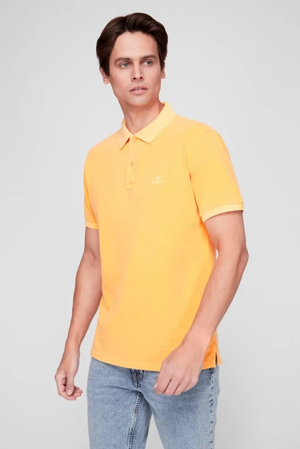 Чоловіче помаранчеве поло SUNFADED PIQUE Gant XL 2052028 - изображение 3