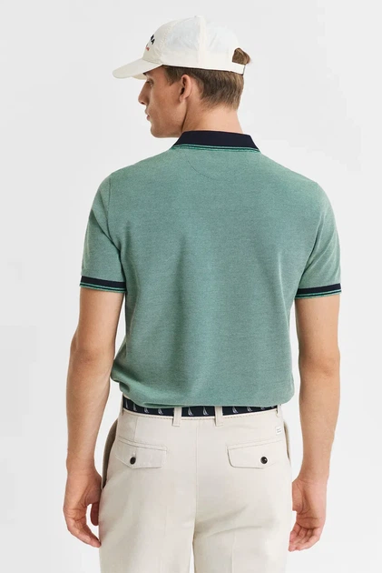 Чоловіче зелене поло 4-COL OXFORD SS PIQUE Gant XL 2057029 - зображення 3
