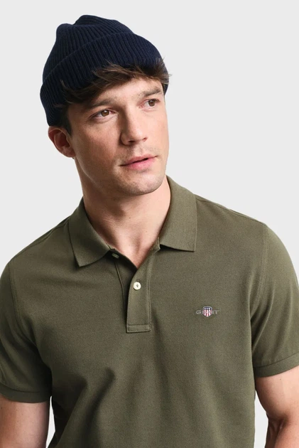 Чоловіче оливковое поло REG SHIELD SS PIQUE POLO Gant M 2210 - изображение 4