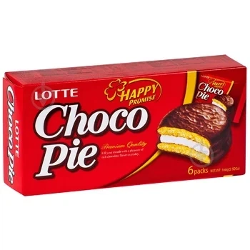 Пирожные Lotte Чокопай Choco Pie (6 штук) 168 г - Фото 1 Пирожные Lotte Чокопай Choco Pie (6 штук) 168 г - изображение 1