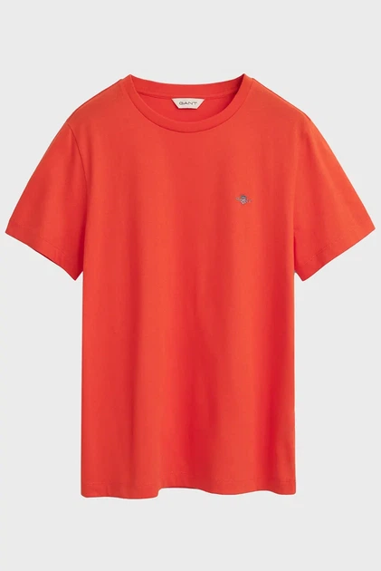 Жіноча червона футболка REG SHIELD SS T-SHIRT Gant L 4200200 - зображення 6