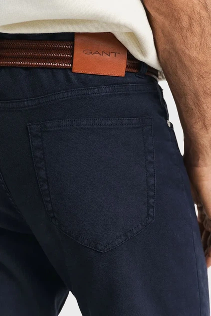 Чоловічі темно-сині лляні джинси REG COT/LINEN JEANS Gant 31-32 1000306 - Фото 5 Чоловічі темно-сині лляні джинси REG COT/LINEN JEANS Gant 31-32 1000306 - зображення 5