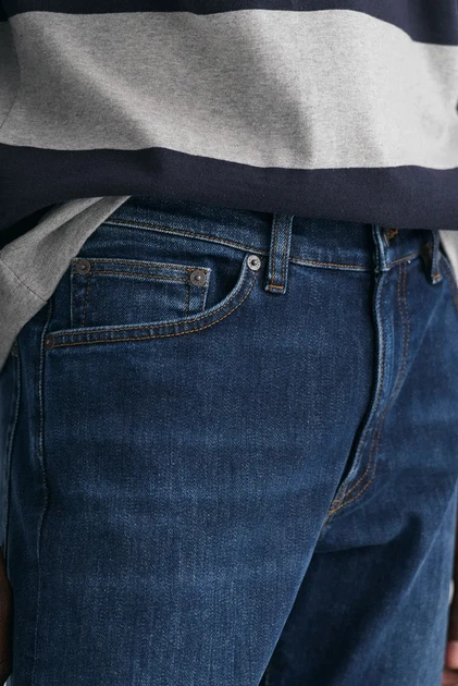 Чоловічі темно-сині джинси SLIM GANT JEANS Gant 31-32 1000260 - Фото 5 Чоловічі темно-сині джинси SLIM GANT JEANS Gant 31-32 1000260 - изображение 5