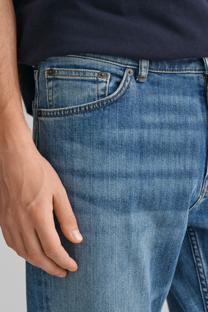 Чоловічі сині джинси REGULAR GANT JEANS Gant 34-32 1000261 - Фото 5 Чоловічі сині джинси REGULAR GANT JEANS Gant 34-32 1000261 - зображення 5