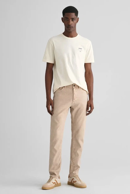 Чоловічі бежеві джинси COT/LINEN SLIM Gant 34-32 1000305 - Фото 2 Чоловічі бежеві джинси COT/LINEN SLIM Gant 34-32 1000305 - зображення 2