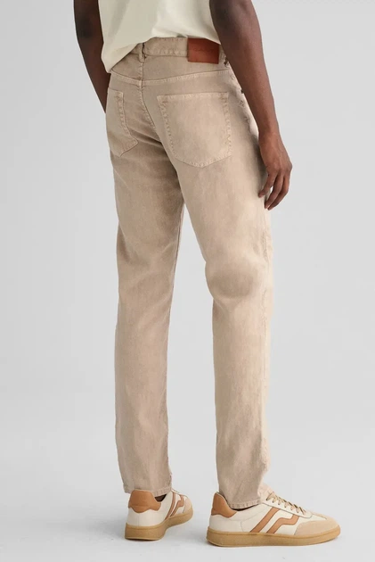 Чоловічі бежеві джинси COT/LINEN SLIM Gant 34-32 1000305 - Фото 3 Чоловічі бежеві джинси COT/LINEN SLIM Gant 34-32 1000305 - зображення 3