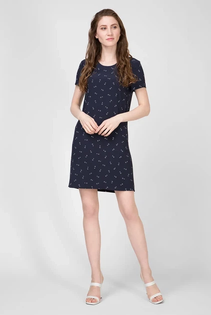 Жіноче темно-синє плаття з візерунком CLASSIC SHIFT MICRO PRINT Gant 36 4501069 - зображення 5