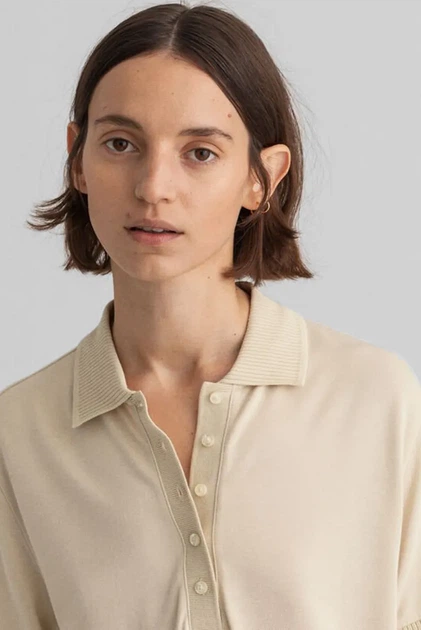 Жіноча бежева сукня DETAIL COLLAR SS PIQUE Gant XS 4202332 - Фото 4 Жіноча бежева сукня DETAIL COLLAR SS PIQUE Gant XS 4202332 - изображение 4