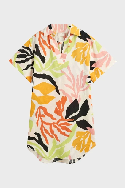 Жіноча лляна сукня з візерунком REL PALM PRINT SS LINEN CAFTAN Gant 36 4503329 - Фото 6 Жіноча лляна сукня з візерунком REL PALM PRINT SS LINEN CAFTAN Gant 36 4503329 - изображение 6