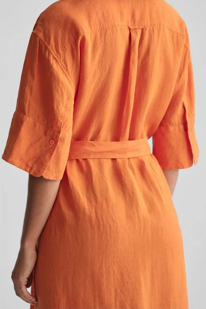 Жіноча помаранчева лляна сукня REL LINEN SS SHIRT DRESS Gant 36 4503319 - изображение 7