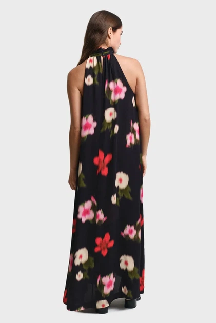 Жіноча чорна сукня з візерунком FLORAL PRINT HALTERNECK Gant 34 4503359 - изображение 2