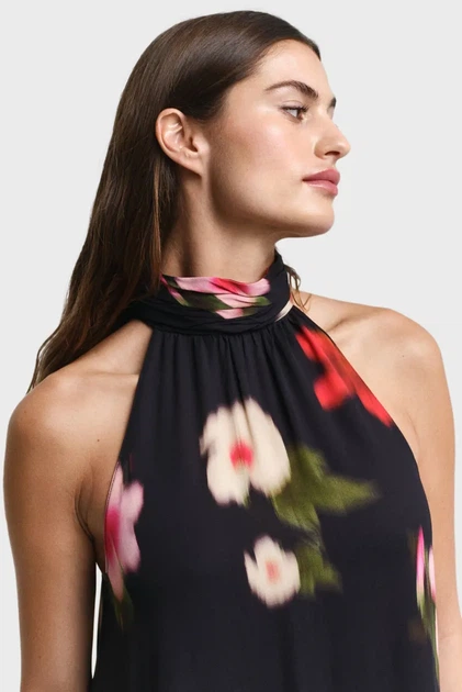 Жіноча чорна сукня з візерунком FLORAL PRINT HALTERNECK Gant 34 4503359 - изображение 4
