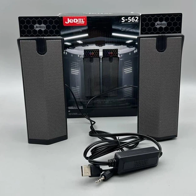 Саундбар JEDEL S562 RGB 6Вт USB, акустична система 2.0 для ПК та ноутбука, комп'ютерна колонка з підсвіткою, AUX 3.5 мм, компактний саундбар для ігор та фільмів - Фото 7 Саундбар JEDEL S562 RGB 6Вт USB, акустична система 2.0 для ПК та ноутбука, комп'ютерна колонка з підсвіткою, AUX 3.5 мм, компактний саундбар для ігор та фільмів - зображення 7