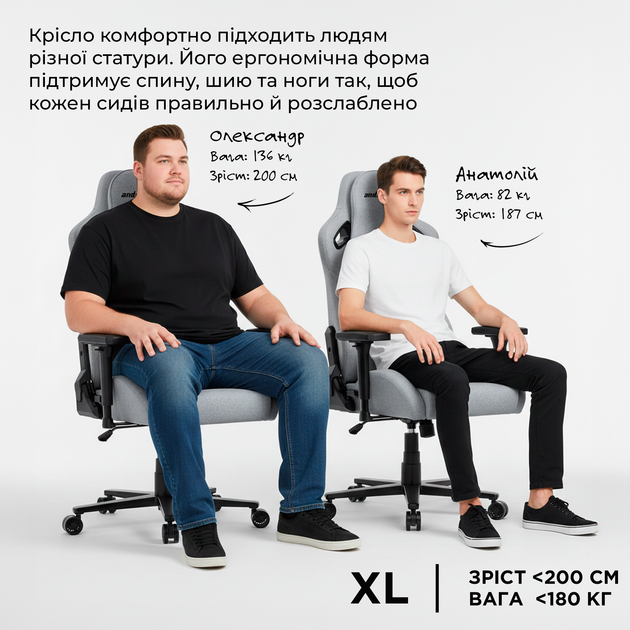 Кресло игровое Anda Seat Kaiser Frontier Size XL до 180 кг Black