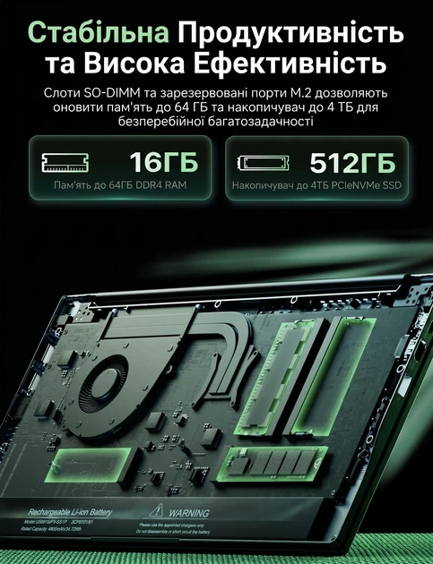 Ноутбук 15.6" ACEMAGIC LX15 PRO AMD Ryzen 7 5825U RAM 16GB SSD 512GB Windows 11 (UKR) - изображение 3