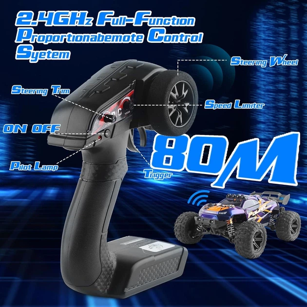 RC Машинка HS14321 Монстр Трак 1:14 4WD до 40 км/ч внедорожник на радиоуправлении IPX4 полный привод металл - изображение 7