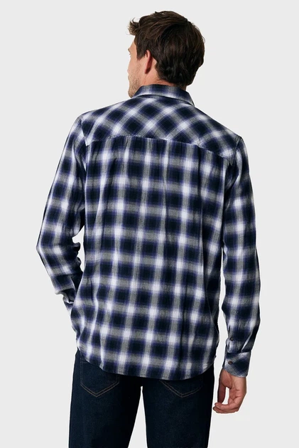 Чоловіча темно-синя картата сорочка Long sleeve Mexx M MF007202343M - изображение 3