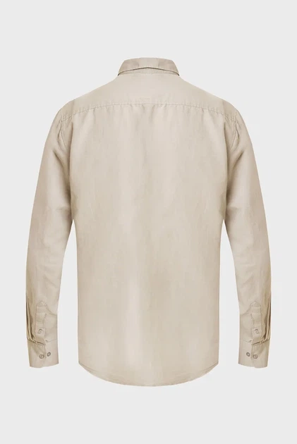 Чоловіча бежева лляна сорочка CALEB Basic linen shirt Mexx M MF007200151M - изображение 6