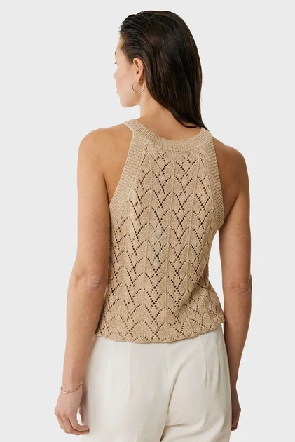 Жіночий бежевий топ Sleeveless knit top Mexx M MF006605151W - зображення 3