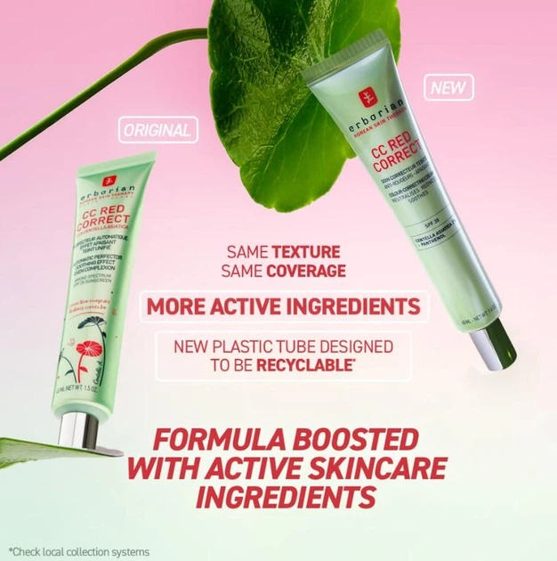 Erborian CC Red Correct SPF 30 Корректирующий покраснения СС-крем для лица 40 мл - изображение 5