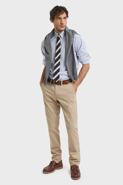 Чоловіча блакитна картата сорочка REG CLASSIC POPLIN CHECK Gant M 3250149 - зображення 2