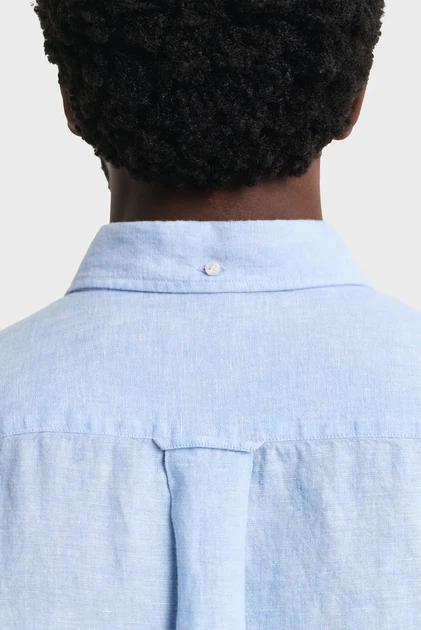 Чоловіча блакитна лляна сорочка REG LINEN SHIRT Gant XXL 3250076 - изображение 5